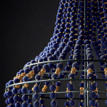 Люстра каплевидной формы декорированная синими и золотыми бусинами Blue Beads варинант исполнения - 3 | Loft Concept в Екатеринбурге