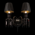 Бра с двумя черными абажурами и декоративными подвесками Lustre Reverie варинант исполнения - 1 | Loft Concept в Екатеринбурге