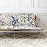 Трехместный диван на металлическом каркасе с цветочным принтом в стиле шинуазри Chinoiserie Birds on a Tree Sofa варинант исполнения - 7 | Loft Concept в Екатеринбурге