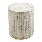 Приставной круглый столик инкрустация костью Bone Inlaid Round  Stool варинант исполнения - 2 | Loft Concept в Екатеринбурге