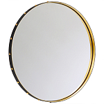 Зеркало овальное в металлической раме с кожаной отделкой Loft in Reflection варинант исполнения - 2 | Loft Concept в Екатеринбурге