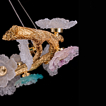 Люстра круглая на золотом каркасе с цветочным декором Miscellaneous herbs варинант исполнения - 4 | Loft Concept в Екатеринбурге