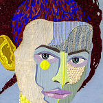 Картина с вышивкой Портрет wall panel People with the yellow ear 2 варинант исполнения - 1 | Loft Concept в Екатеринбурге