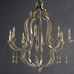 Люстра деревянная с подвесками Gray Curved Profile варинант исполнения - 2 | Loft Concept в Екатеринбурге