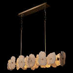 Люстра подвесная линейная с текстурированными мраморными элементами Marble square варинант исполнения - 4 | Loft Concept в Екатеринбурге