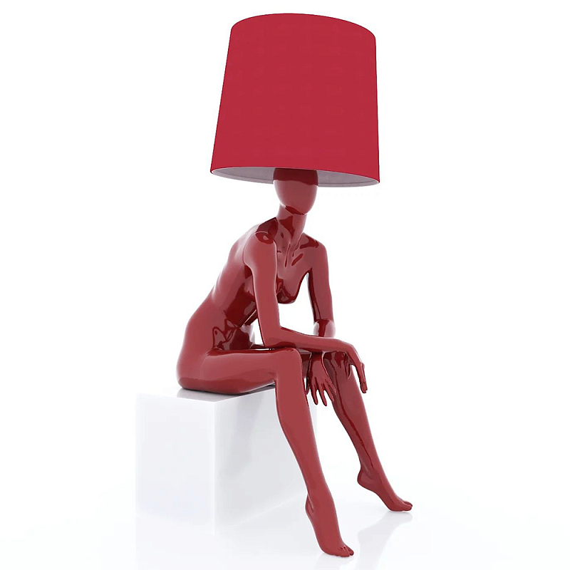 Лампа MANNEQUIN LAMP с абажуром девушка на кресле Глянцевый черный Черный матовый Глянцевый белый Белый матовый Серый Золотой Красный Шампань в Екатеринбурге | Loft Concept 