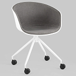 Офисное кресло из пластика с мягким сиденьем Eggshell Grey варинант исполнения - 2 | Loft Concept в Екатеринбурге