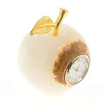 Часы настольные в виде яблока из натурального камня Оникс Stone Clock варинант исполнения - 6 | Loft Concept в Екатеринбурге