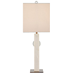 Настольная лампа из мрамора с тканевым прямоугольным абажуром Eternity варинант исполнения - 4 | Loft Concept в Екатеринбурге