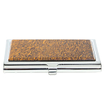 Визитница карманная металлическая с накладкой из натурального камня Яшма Stone Business Card Holders варинант исполнения - 1 | Loft Concept в Екатеринбурге