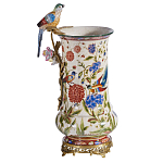 Ваза фарфоровая с птицей на бронзовой ветке и цветочной росписью Garden of Eden варинант исполнения - 5 | Loft Concept в Екатеринбурге