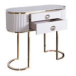 Консоль с белая овальная с мраморной столешницей Thoroughbass  варинант исполнения - 2 | Loft Concept в Екатеринбурге