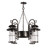 Уличная подвесная люстра с 4-мя цилиндрическими плафонами на цепях Elysian Lanterns варинант исполнения - 3 | Loft Concept в Екатеринбурге