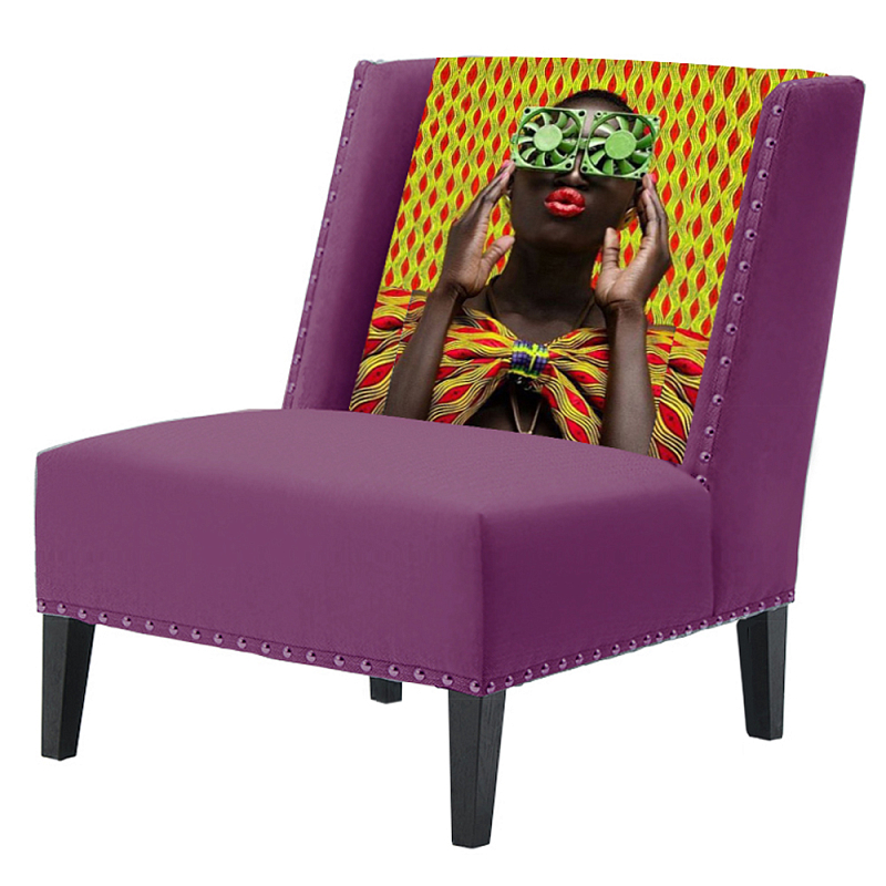 FUN Armchair Disco Purple Дизайнерское кресло с цветным принтом Баклажан в Екатеринбурге | Loft Concept 