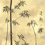 Обои ручная роспись Bamboo Quicksilver on Warm Gold gilded tea paper варинант исполнения - 2 | Loft Concept в Екатеринбурге