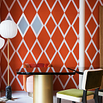 Обои ручная роспись Chez Nina by India Mahdavi Lantana colourway on Arancio dyed silk варинант исполнения - 4 | Loft Concept в Екатеринбурге