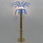 Торшер Glass Decorated Palm Floor Lamp Blue Листья Пальмы  варинант исполнения - 2 | Loft Concept в Екатеринбурге
