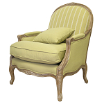 Кресло Ava Classical Armchair green striped flax варинант исполнения - 3 | Loft Concept в Екатеринбурге