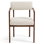 Кресло обеденное Alcove White Boucle из массива ореха варинант исполнения - 2 | Loft Concept в Екатеринбурге