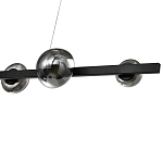 Люстра светодиодная линейная с 6-ю круглыми серыми плафонами Iona Chandelier Black  варинант исполнения - 2 | Loft Concept в Екатеринбурге