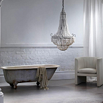 Люстра каплевидной формы украшенная белыми бусинами Wooden Beads White Chandelier варинант исполнения - 1 | Loft Concept в Екатеринбурге