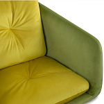 Стул с мягкой обивкой из велюра и подъемно-поворотным механизмом на колесиках Mason Green and Yellow варинант исполнения - 4 | Loft Concept в Екатеринбурге