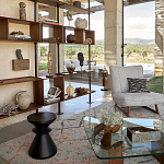 Черный приставной столик из массива AMORPHOUS варинант исполнения - 4 | Loft Concept в Екатеринбурге