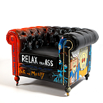 Кресло "Умный Умник" Rick and Morty graffiti chair натуральная кожа  варинант исполнения - 1 | Loft Concept в Екатеринбурге