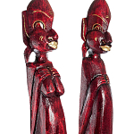 Комплект из 2-х деревянных статуэток Asmat Tall Statuettes Red варинант исполнения - 3 | Loft Concept в Екатеринбурге