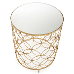 Приставной стол золотой с зеркальной столешницей Golden Symphony варинант исполнения - 1 | Loft Concept в Екатеринбурге