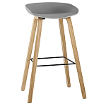 Барный стул на ножках из натурального дерева Boras Grey варинант исполнения - 1 | Loft Concept в Екатеринбурге