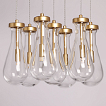 Люстра с 7-ю прозрачными плафонами из стекла в форме капли Lucid Rain  варинант исполнения - 4 | Loft Concept в Екатеринбурге