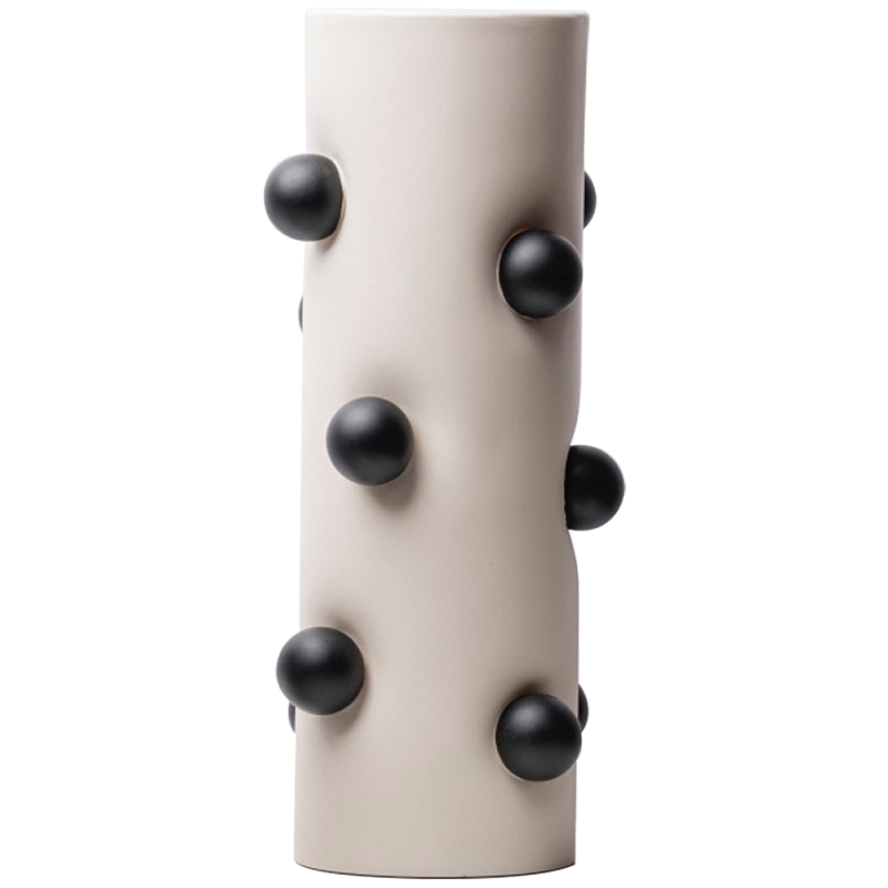 Ваза Molecule Vase Tube White M Молочный Черный в Екатеринбурге | Loft Concept 