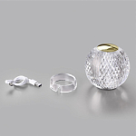 Настольная лампа с прозрачным шарообразным плафоном на цилиндрической подставке Crystal Globule варинант исполнения - 3 | Loft Concept в Екатеринбурге