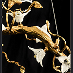 Люстра в виде золотой ветки с цветами и птичками Marvelous Garden варинант исполнения - 12 | Loft Concept в Екатеринбурге