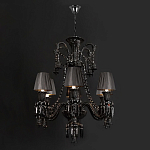 Люстра подвесная с плиссированными абажурами и множеством подвесок черного цвета Диаметр 62 см Lustre Reverie варинант исполнения - 2 | Loft Concept в Екатеринбурге