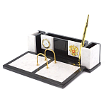 Настольный письменный набор из белого мрамора и змеевика Marble Accessory варинант исполнения - 2 | Loft Concept в Екатеринбурге