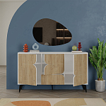 Комод с 3-мя дверцами и выдвижным ящиком цвета светлый дуб SPARK CONSOLE WHITE варинант исполнения - 2 | Loft Concept в Екатеринбурге