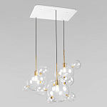 Люстра подвесная 3 лампы с прозрачными стеклянными шарами и золотыми деталями Giopato & Coombes варинант исполнения - 3 | Loft Concept в Екатеринбурге