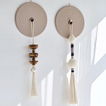Аксессуар на стену диск из нитей Wall Decor White Thread Disc  варинант исполнения - 1 | Loft Concept в Екатеринбурге