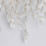 Бра золотого цвета с ветвями и белыми овальными стеклянными подвесками Droplet Chandelier варинант исполнения - 5 | Loft Concept в Екатеринбурге