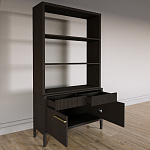 Стеллаж Primo с ящиками Темный орех варинант исполнения - 7 | Loft Concept в Екатеринбурге