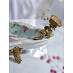 Блюдо овальное из голубого фарфора с ручками в виде бабочек и цветочным рисунком Blue Garden варинант исполнения - 5 | Loft Concept в Екатеринбурге