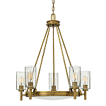  Люстра с 5-ю цилиндрическими плафонами из стекла с пузырьками Hinkley варинант исполнения - 7 | Loft Concept в Екатеринбурге