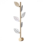 Бра с золотистой вертикальной трубкой и декоративными прозрачными листьями из стекла Sylva  варинант исполнения - 1 | Loft Concept в Екатеринбурге