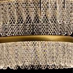 Люстра двухъярусная с золотого цвета и прозрачными подвесками Pettico варинант исполнения - 5 | Loft Concept в Екатеринбурге