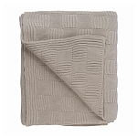 Плед из хлопка рельефной вязки бежево-серого цвета Waffle Comfort варинант исполнения - 1 | Loft Concept в Екатеринбурге