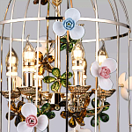 Люстра в виде клетки с цветами Flower Cell варинант исполнения - 2 | Loft Concept в Екатеринбурге