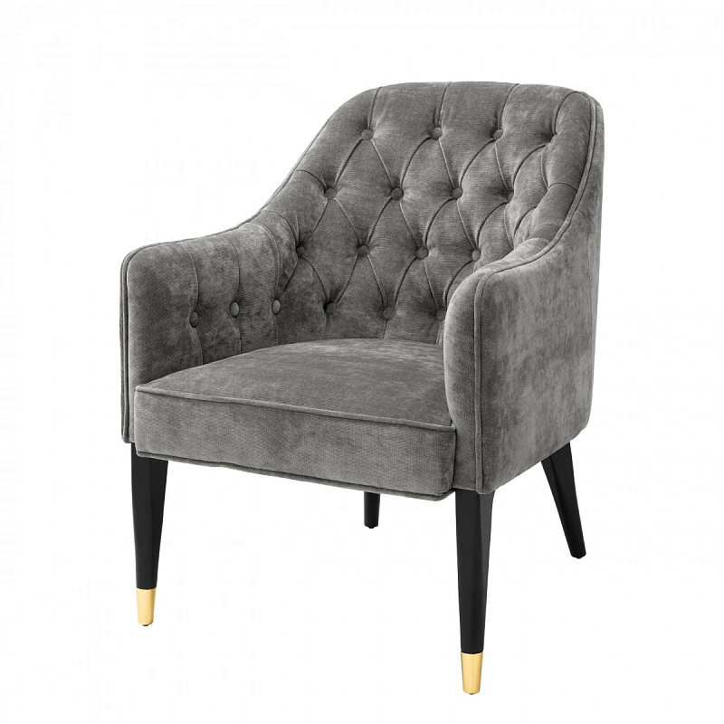 Кресло Eichholtz Chair Cyrus Grey Серый Черный Кресло Eichholtz Chair Cyrus Grey Серый Черный в Екатеринбурге | Loft Concept
