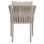 Стул серо-бежевый с декоративным плетением на спинке и подлокотниках Chair Weave варинант исполнения - 4 | Loft Concept в Екатеринбурге